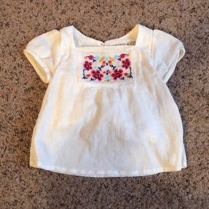 Baby girls size 18 months white top with flowers